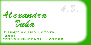 alexandra duka business card